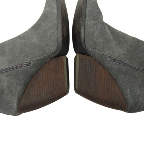 Very Volatile Whitby Ankle Boots Womens Size 10 Suede Leather Wedge Zip Gray - Picture 14 of 16